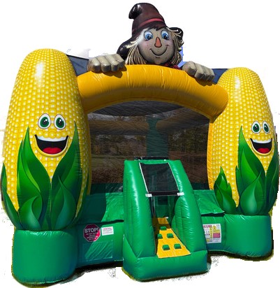 Scarecrow and Corn Moonbounce